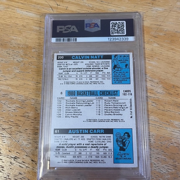 1980-81 Topps Basketball Card Kareem Abdul Jabbar PSA 8 Lakers - Picture 2 of 2